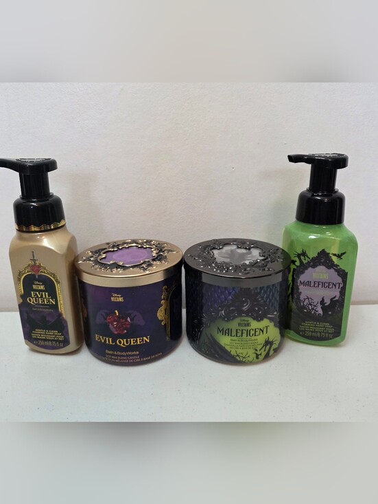 Bath & Body Works Other - Disney Villains Bath & Body Works Evil Queen & Maleficent Candles/Soap Combo Set
